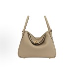 HERMES Lindy 26 Gold buckle handbag, regular 26 women\'s style S2 beige